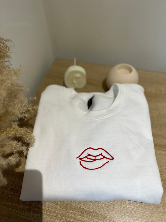 “Lips” Embroidered Sweatshirt